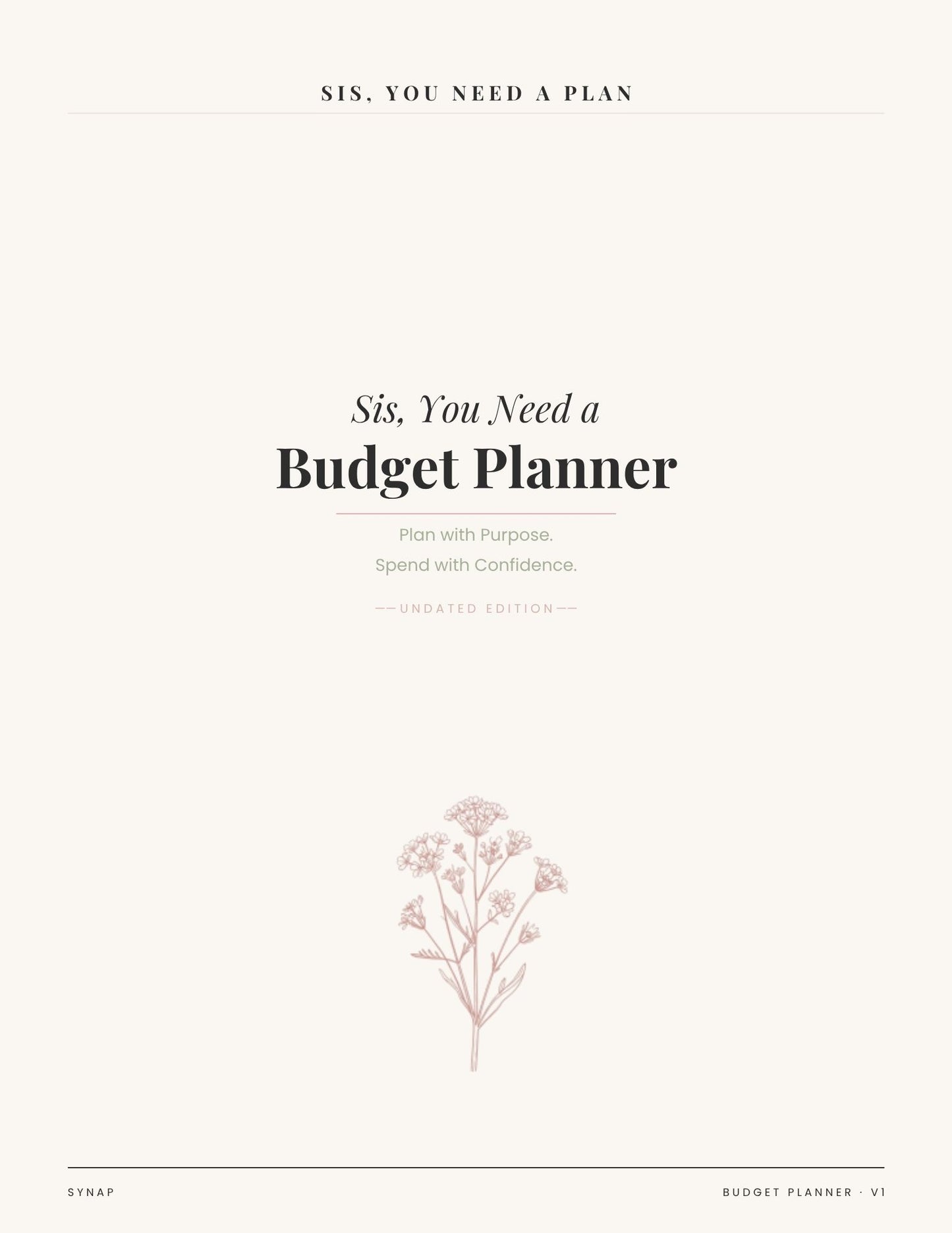 SYNAP Budget Planner — Digital PDF